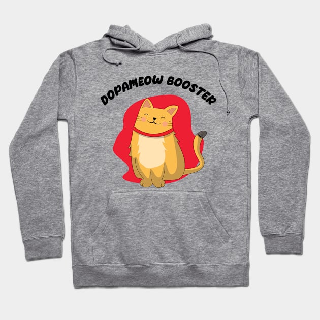 Dopameow Booster Funny Cute Cat. Novelty funny kitty design, for cat and pet parents - Yellow cat version Hoodie by Cool Teez